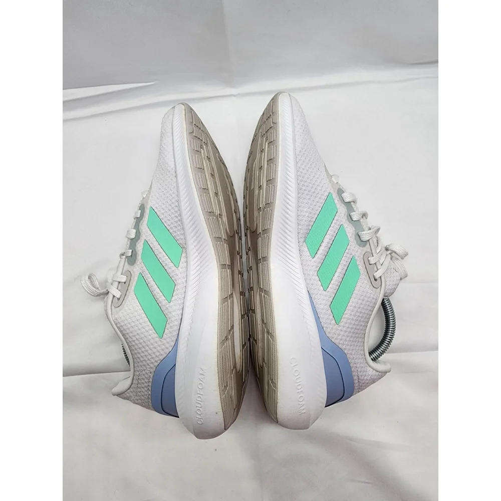 Adidas Runfalcon 3.0 Women's Running Shoes Light Grey Mint Green Size 9 Used